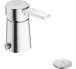 Single lever bidet mixer with diverter